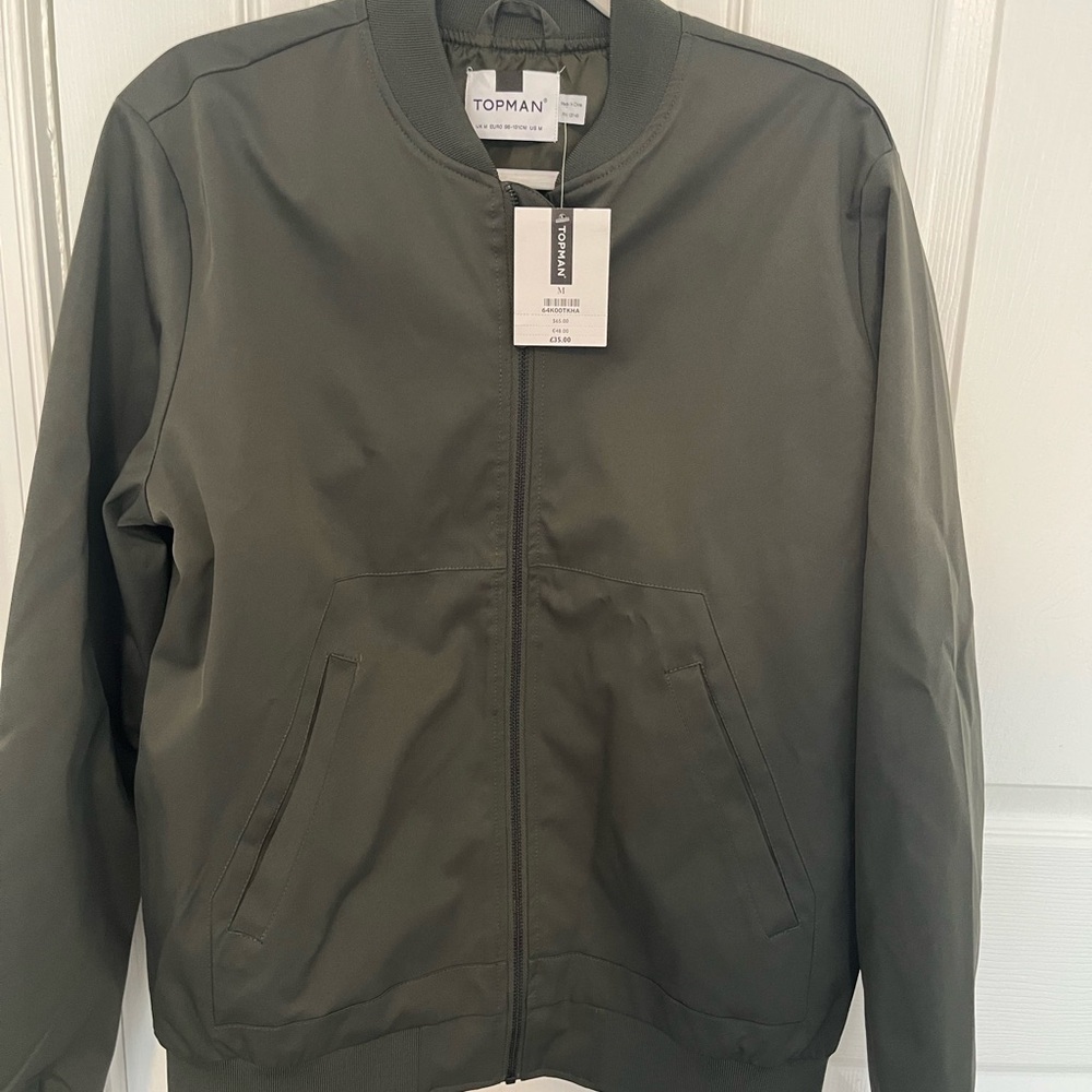 Topman Olive Green Men's Bomber Jacket